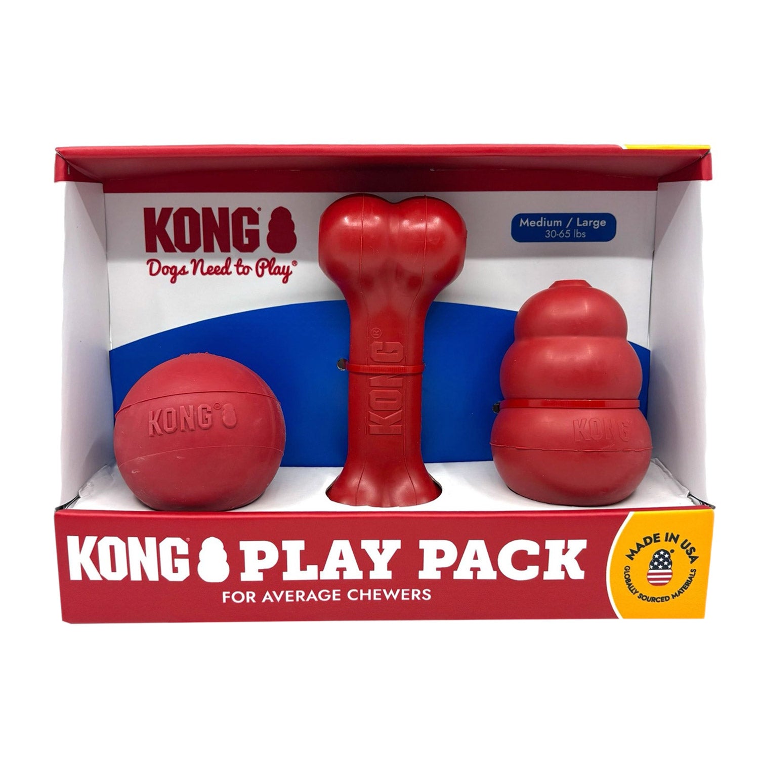 KONG Classic Dog Toys - Durable 3-Count Set for Medium to Large Dogs