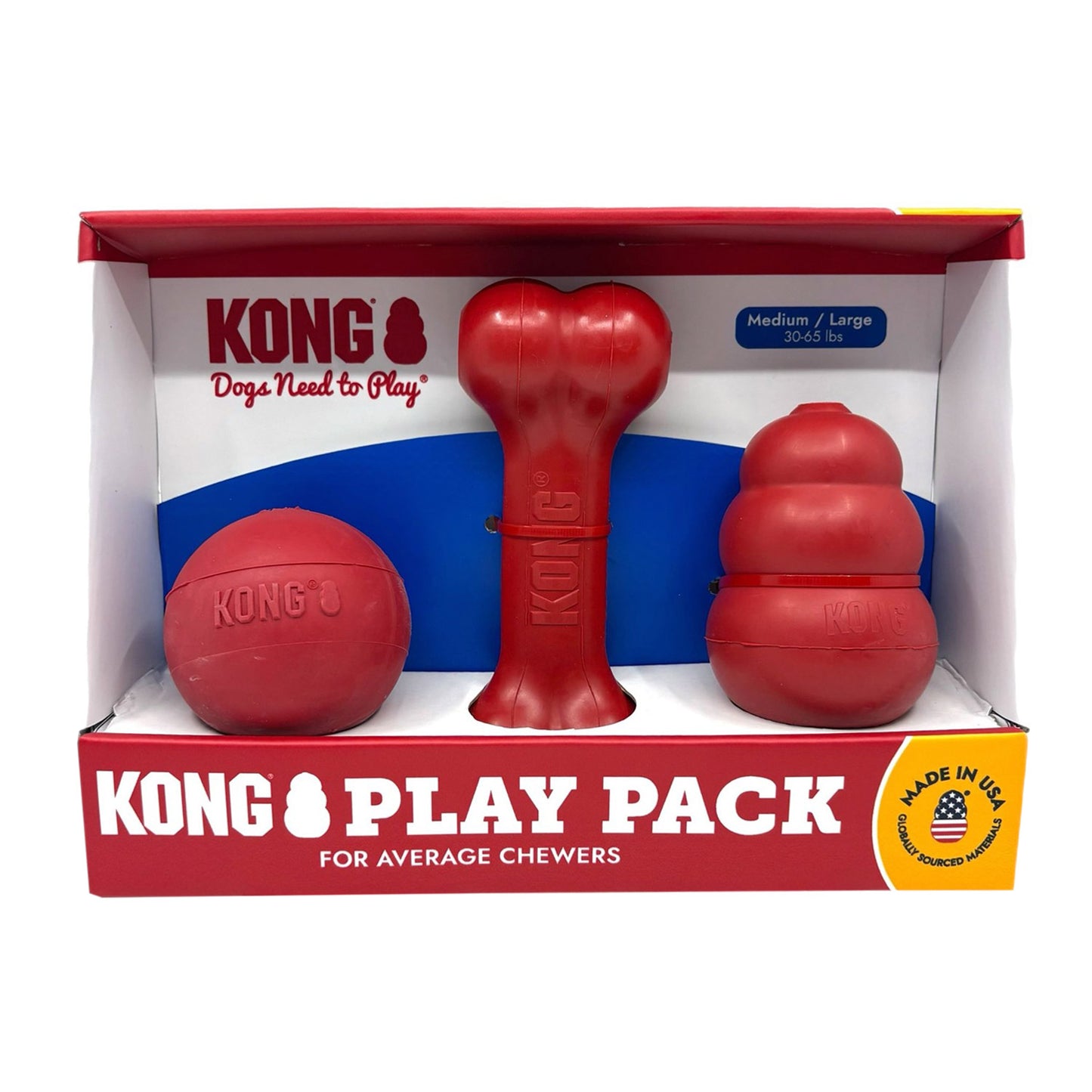 KONG Classic Dog Toys - Durable 3-Count Set for Medium to Large Dogs
