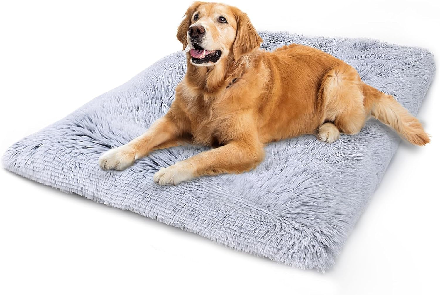 Dog Bed, Extra Large, Plush Soft Pet Beds for XL Dogs, Crate Pad, Washable, 41L X 27W X 2H Inches, 100 Lbs Capacity, Grey
