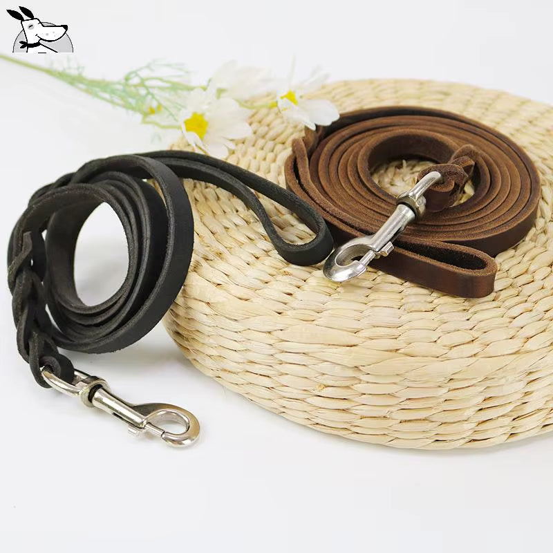 Genuine Full-Grain Leather Dog Leash 
