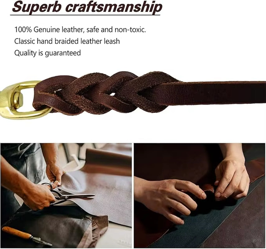 Genuine Full-Grain Leather Dog Leash 