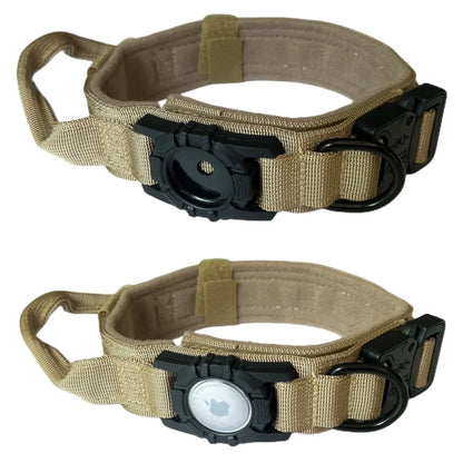 New Design High Quality Heavy Duty Dog GPS Tracking Collar Metal Buck Tactical Dog Collar with Airtag Air Tag Holder