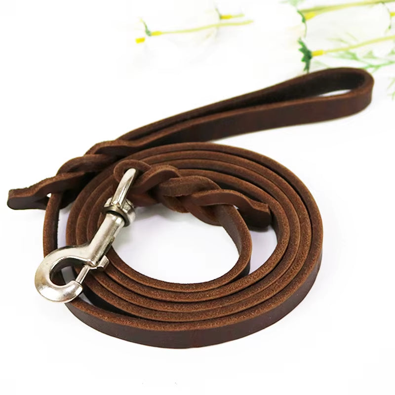 Genuine Full-Grain Leather Dog Leash 