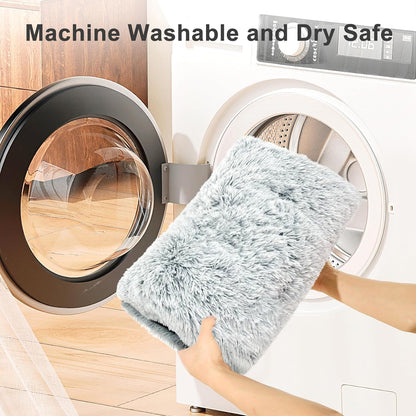 Dog Bed, Extra Large, Plush Soft Pet Beds for XL Dogs, Crate Pad, Washable, 41L X 27W X 2H Inches, 100 Lbs Capacity, Grey